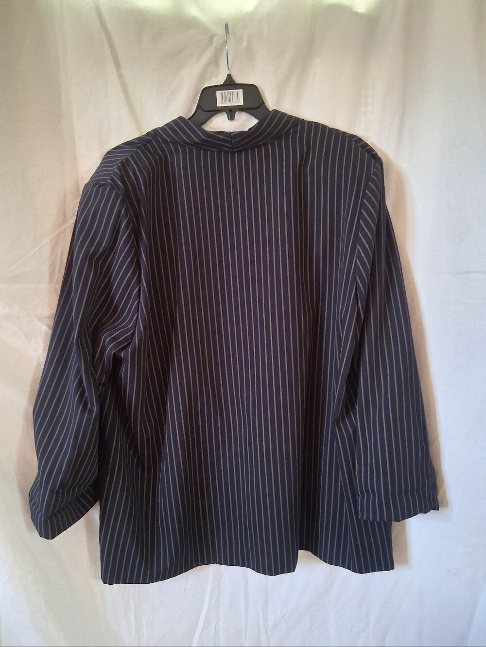 Vintage Navy Blue Striped Over & Under Classic Blazer / Jacket - Sz 24W